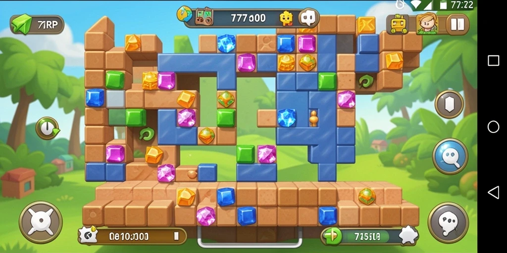 Tampilan gameplay menantang di 77RP dengan puzzle yang menarik.