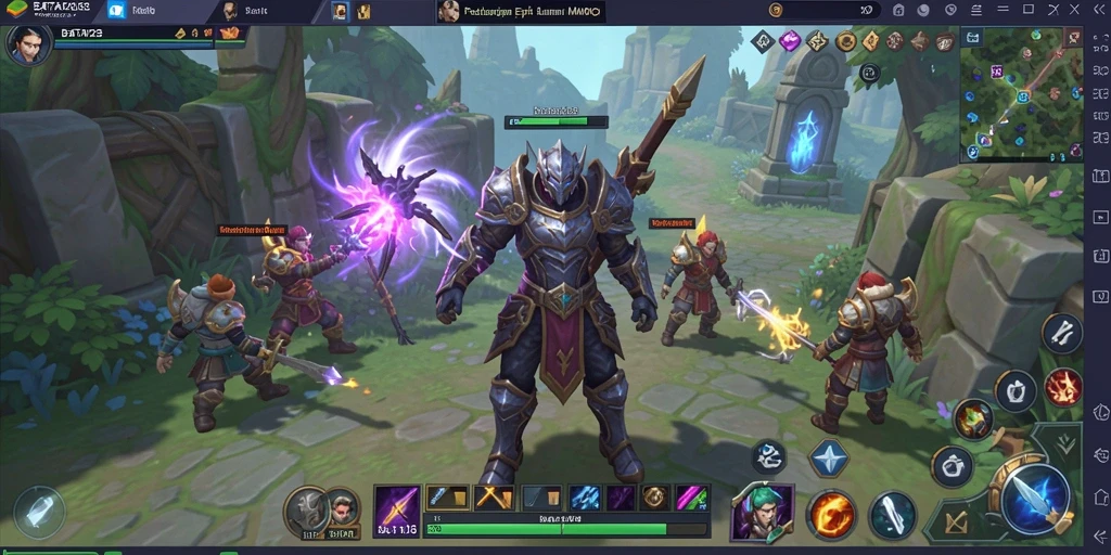 Screenshot permainan BATA123 menampilkan aksi pertarungan epik dalam dunia MMORPG.