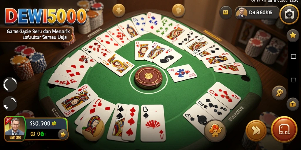 Tampilan gameplay Gaple yang menarik dan seru di DEWI5000.