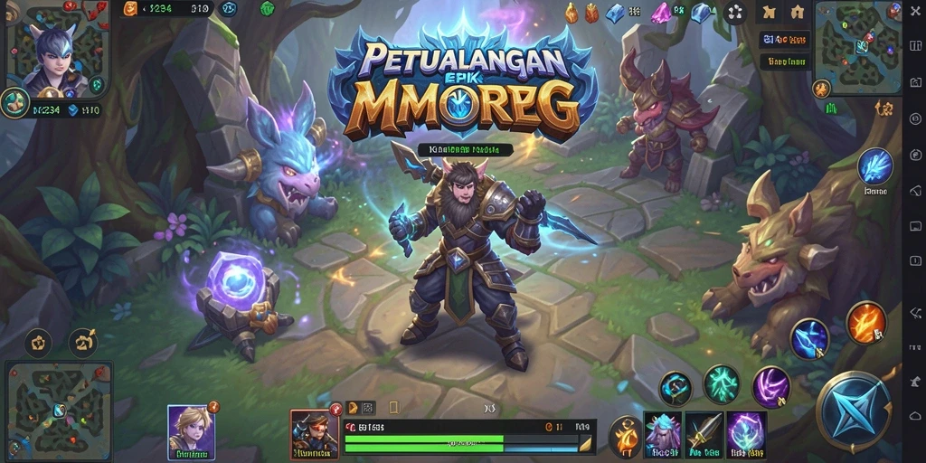Screenshot gameplay K234 menampilkan pertarungan epik dalam dunia MMORPG.