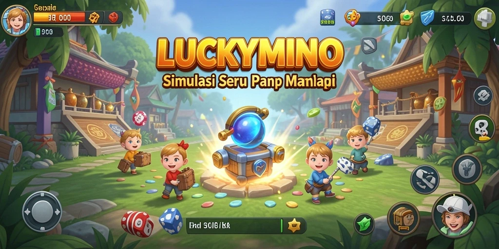 Tampilan gameplay menarik di LUCKYMINO yang menunjukkan kreativitas pemain.