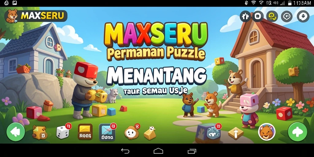Tampilan gameplay seru dari <strong>MAXSERU</strong> yang penuh tantangan puzzle.