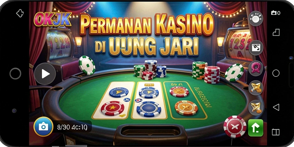 Screenshot gameplay OKJK menunjukkan aksi seru permainan kasino.