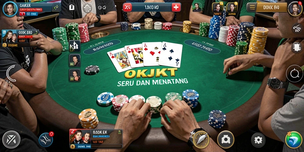 Tampilan menarik gameplay Poker di OKJKT.