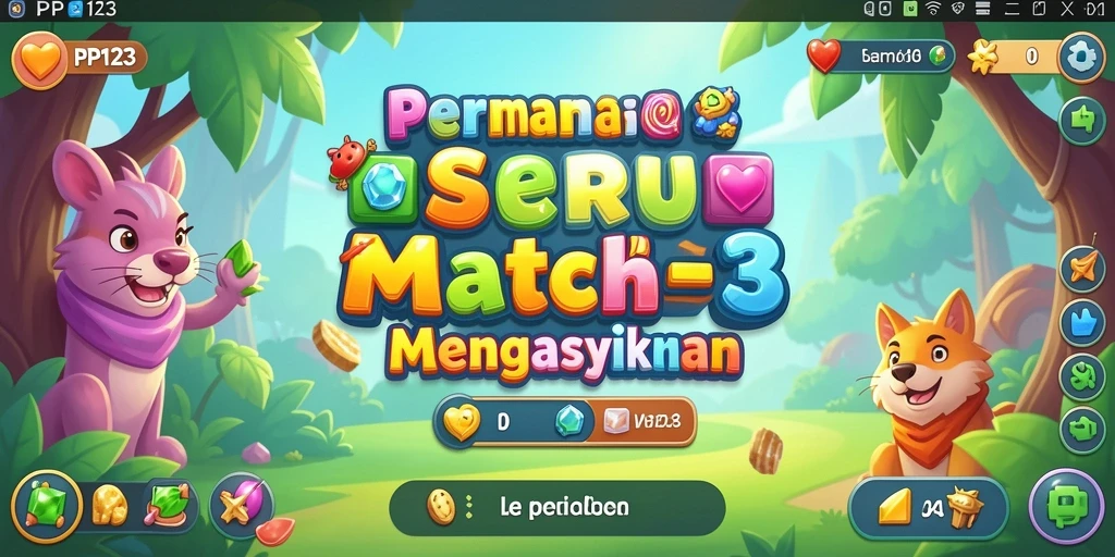 Tampilan gameplay PP123 yang menawan dan penuh warna.