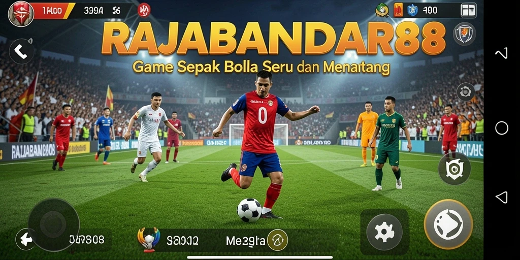 Gameplay RAJABANDAR88 yang seru dan mendebarkan di lapangan sepak bola.