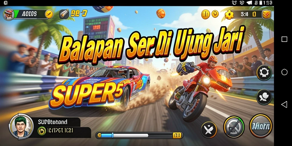 Tampilan menarik dari gameplay Racing yang mendebarkan dan penuh aksi.
