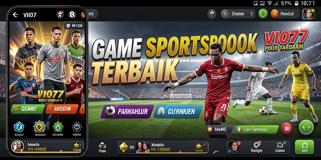 Screenshot VIO77 menampilkan antarmuka Sportsbook yang interaktif.